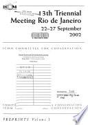 13th Triennial Meeting, Rio de Janiero, 22-27 September 2002