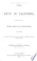 1859. Leyes de California, aprobadas en la décima sesión de la Legislatura