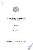 Actas de las IX Jornadas Matemáticas Hispano-Lusas
