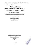 Actas del Congreso Internacional de Hispanistas