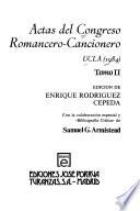 Actas del Congreso Romancero-Cancionero