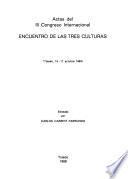 Actas del III Congreso Internacional Encuentro de las Tres Culturas