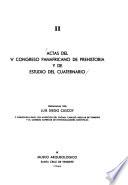 Actas Del V Congreso Panafricano de Prehistoria Y de Estudio Del Cuaternario