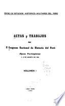 Actas y trabajos del II Congreso Nacional de Historia del Perú (época pre-hispánica), 4-9 de agosto de 1958