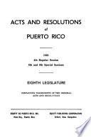 Acts and Resolutions of Puerto Rico