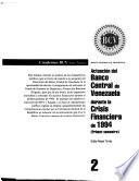 Actuación del Banco Central de Venezuela durante la crisis financiera de 1994 (primer semestre)