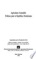 Agricultura sostenible, políticas para la República Dominicana