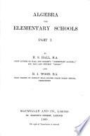 Algebra for Elementary Schools