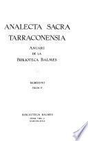 Analecta sacra Tarraconensia