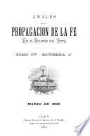 Anales de la Propagación de la Fe en el Oriente del Perú