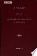 Anales de la Sociedad de Geografia e Historia