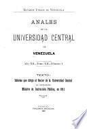 Anales de la Universidad Central de Venezuela