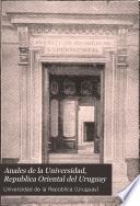 Anales de la Universidad, Republica Oriental del Uruguay
