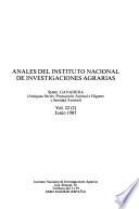 Anales del Instituto Nacional de Investigaciones Agrarias