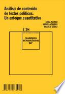 Análisis de contenido de textos políticos : un enfoque cuantitativo