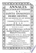 Annales de la sagrada Religion de S. Domingo