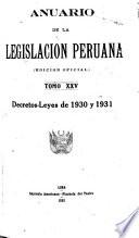 Anuario de la legislación peruana