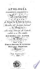 Apología filosófico-dogmática de la revelacion, ó, Carta al señor de l'Isle de Sales ... sobre varios errores que este escritor ha sembrado en su obra intitulada Memoria en favor de Dios
