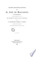 Apuntes biográfico-críticos sobre D. José de Manjarrés y de Bofarull