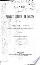 Apuntes sobre la provincia litoral de Loreto