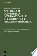 Atti del XXI Congresso Internazionale di Linguistica e Filologia Romanza