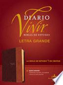 Biblia de Estudio del Diario Vivir Rvr60, Letra Grande (Letra Roja, Sentipiel, Café/Café Claro, Índice)