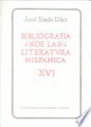 Bibliografía de la literatura hispánica