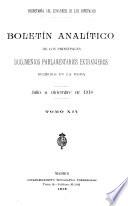 Boletín analítico de los principales documentos parlamentarios extranjeros recibidos en la misma