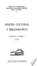 Boletín cultural y bibliográfico