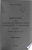 Boletín de la Academia de Ciencias Físicas Matemáticas y Naturales