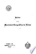 Boletín de la Sociedad Geográfica de Lima