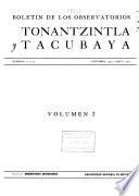 Boletín de los Observatorios de Tonantzintla y Tacubaya