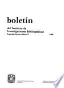 Boletín del Instituto de Investigaciones Bibliográficas