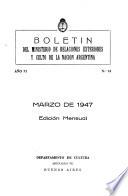 Boletín del Ministerio de Relaciones Exteriores y Culto de la nación argentina