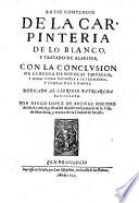 Breve Compendio De La Carpinteria De Lo Blanco, Y Tratado De Alarifes, Con La Conclusion De La Regla De Nicolas Tartaglia (etc.)