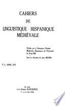 Cahiers de linguistique hispanique médiévale
