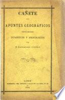 Cañete, apuntes geográficos, históricos, estadísticos y arqueológicos