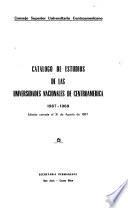 Catálogo de estudios de las universidades nacionales de Centroamérica