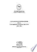 Catálogo de investigaciones de la Universidad Nacional de Cuyo, 1992-1993