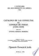 Catálogo de las consultas del Consejo de Indias: 1644-1650