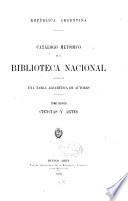 Catálogo metódico de la Biblioteca nacional: Ciencias y artes. 1919