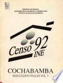 Censo 92: Cochabamba