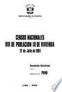 Censos nacionales, VIII de población, III de vivienda, 12 de julio de 1981
