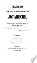 Coleccion de los articulos de Jotabeche [pseud.]