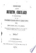 Colección de los decretos, circulares y ordenes de los poderes legislativo y ejecutivo del estado de Jalisco