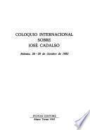 Coloquio internacional sobre José Cadalso, Bolonia, 26-29 de Octubre de 1982