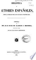 Comedias de Don Juan Ruiz de Alarcon y Mendoza