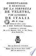 Comentarios o memorias de la sorpresa de Veletri y de la guerra de italia
