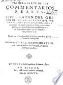 Comentarios reales de los incas: Comentarios reales de los incas