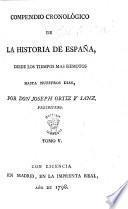 Compendio cronologico de la historia de España, etc